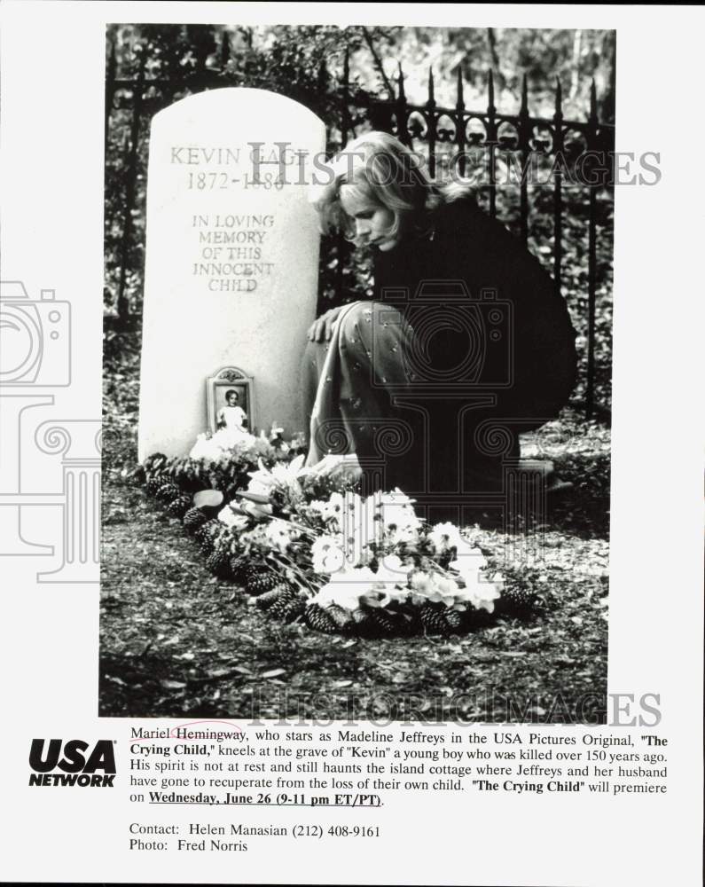 1996 Press Photo Mariel Hemingway stars in &quot;The Crying Child&quot; - afx16343 - Historic Images