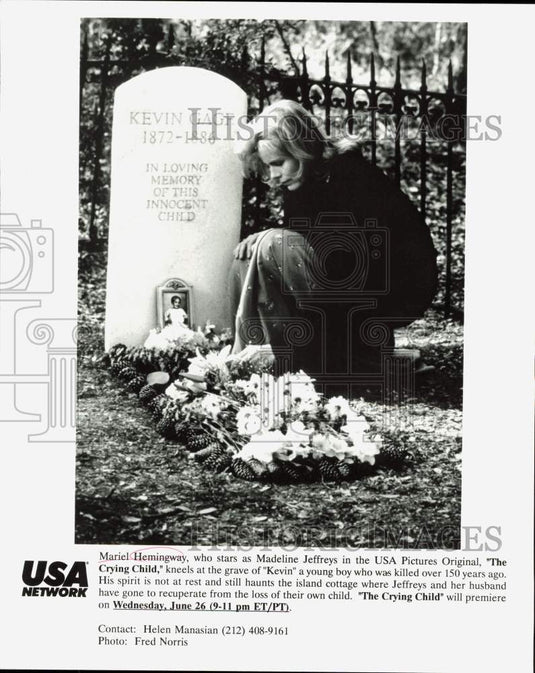 1996 Press Photo Mariel Hemingway stars in "The Crying Child" - afx16343 - Historic Images