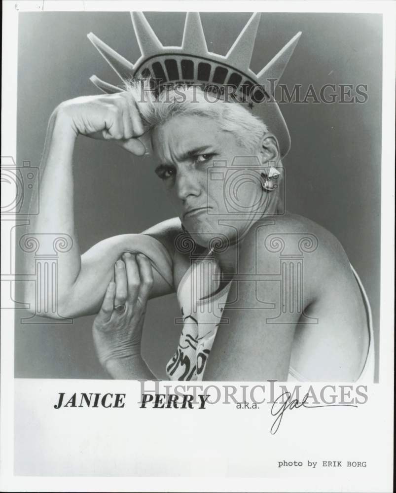 1987 Press Photo Comedian Janice Perry - afx16540 - Historic Images