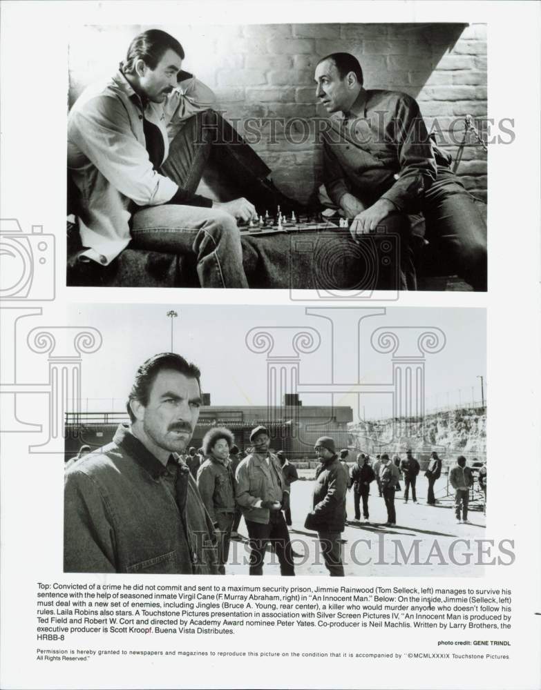 1989 Press Photo Tom Selleck &amp; F. Murray Abraham star in &quot;An Innocent Man&quot; - Historic Images