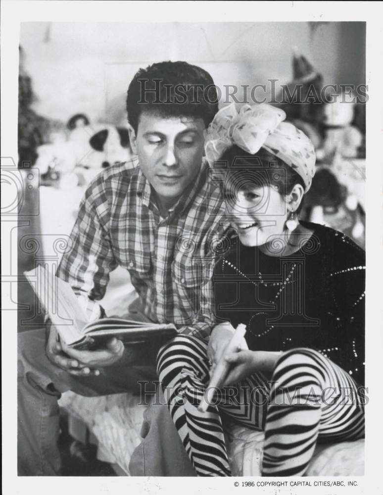 1987 Press Photo Paul Reiser, Soleil Moon Frye In Disney&#39;s &quot;You Ruined My Life&quot;- Historic Images