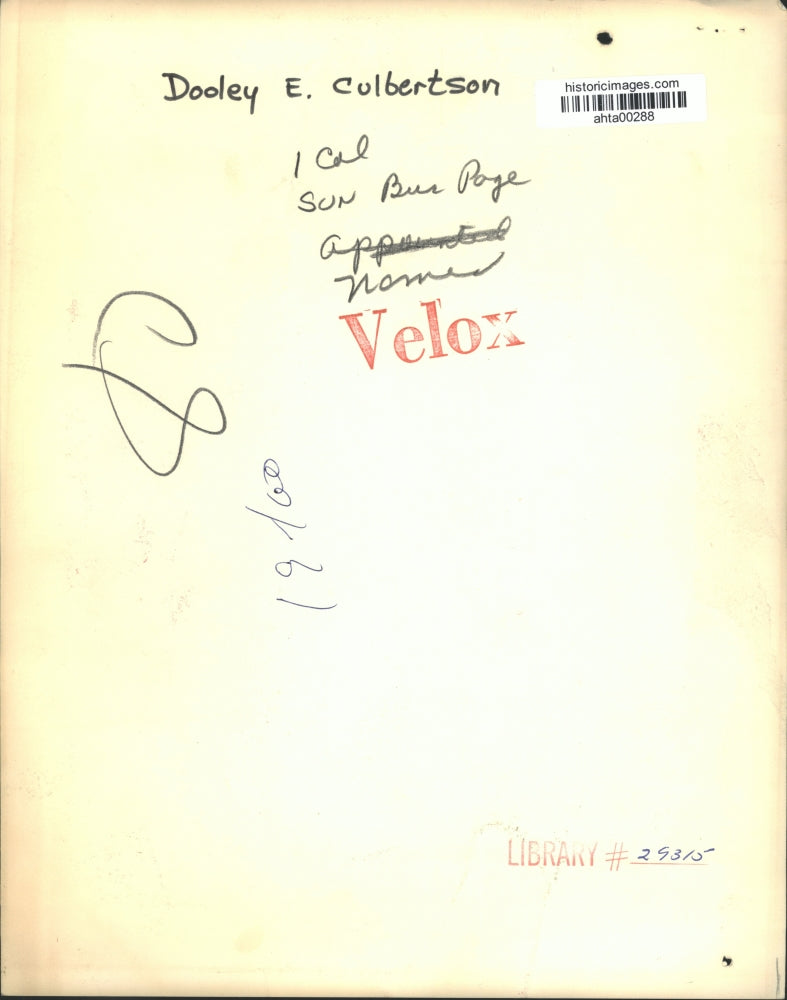 Press Photo Dooley E. Culbertson, Alabama - ahta00288