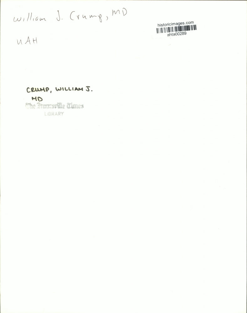 1991 Press Photo William J. Crump, MD, University of Alabama Huntsville