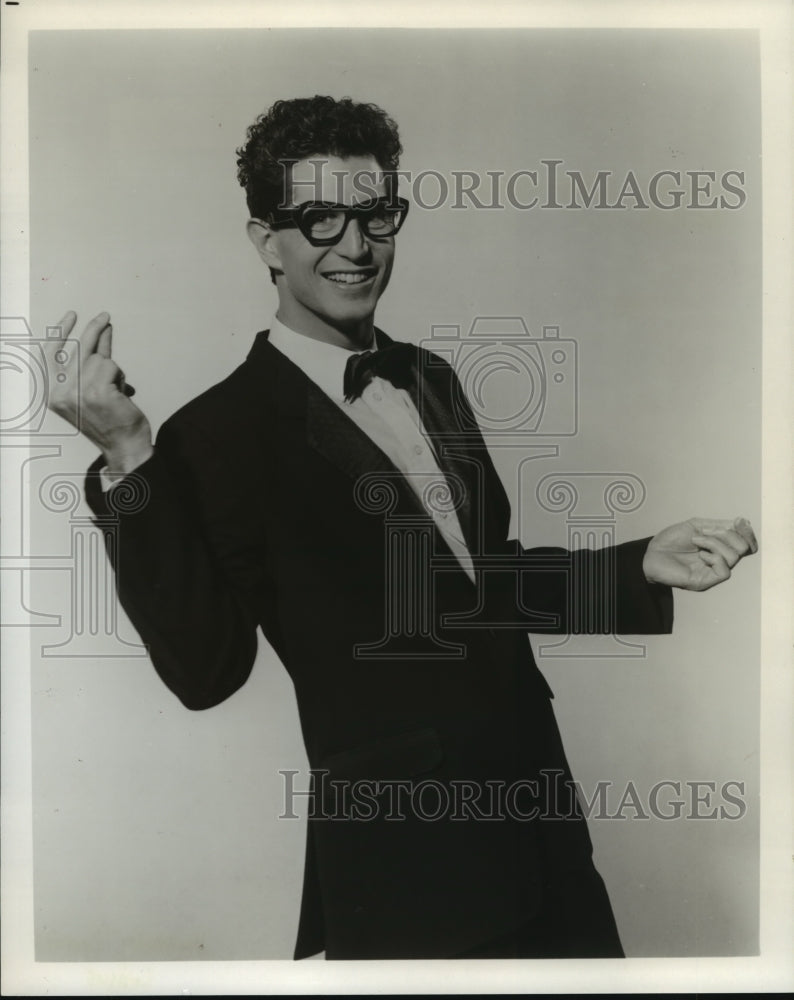 1991 Press Photo Joe Warren Davis, Actor as Buddy Holly, Broadway Theatre League - Historic Images