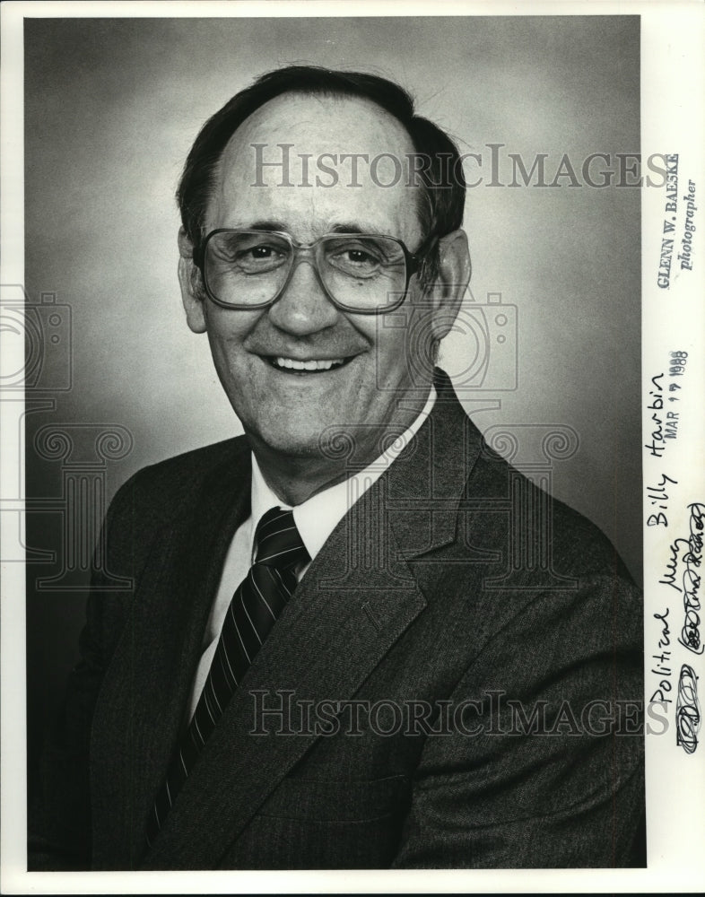 1988 Press Photo Circuit Court Clerk Billy D. Harbin- Historic Images