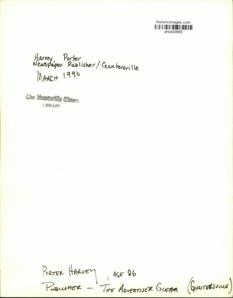 1990 Press Photo Newspaper Publisher Porter Harvey of The Advertiser Gleam