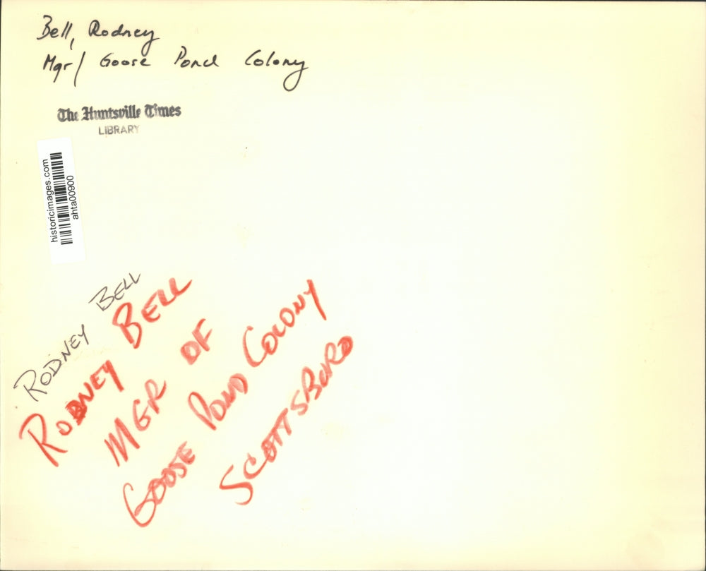 Press Photo Rodney Bell, Manager, Goose Pond Colony, Scottsboro, Alabama