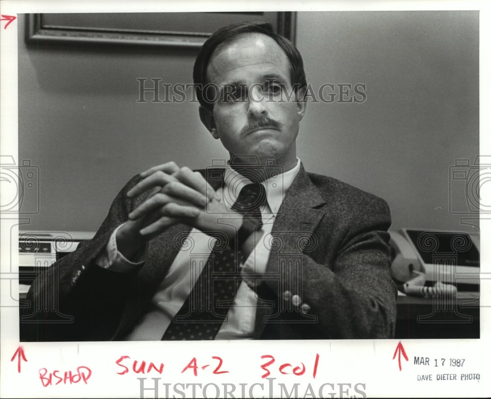 1987 Press Photo Demery Bishop, FBI Agent, Huntsville, Alabama- Historic Images