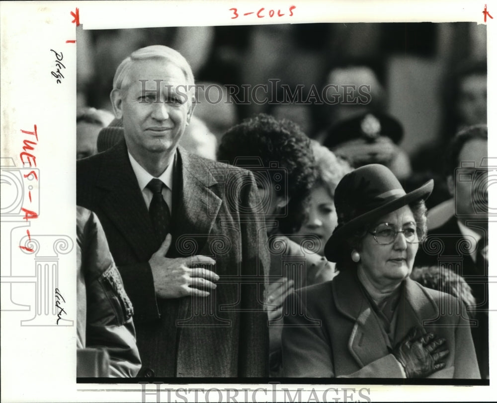 1987 Press Photo Guy Hunt, Alabama Governor, and Wife Helen Hunt- Historic Images