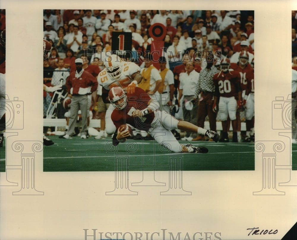 Press Photo Football Players in play during Alabama Football Game - ahta01965- Historic Images