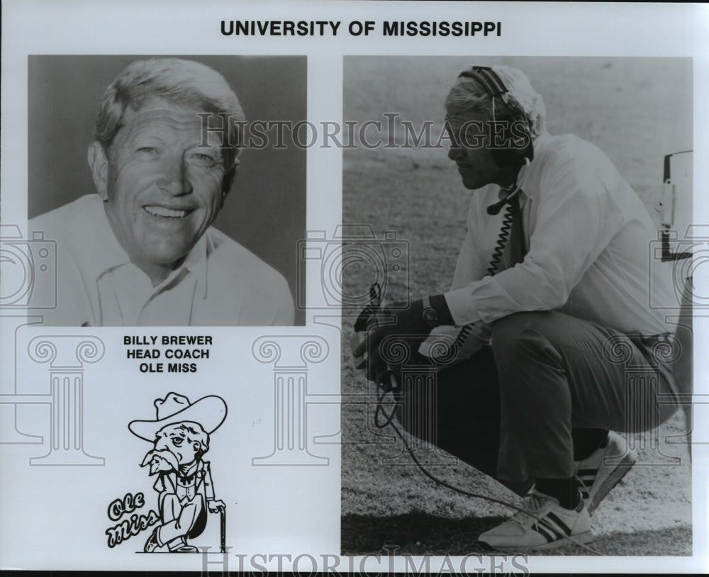 Press Photo University Of Mississippi Head Coach Billy Brewer - ahta02052 - Historic Images