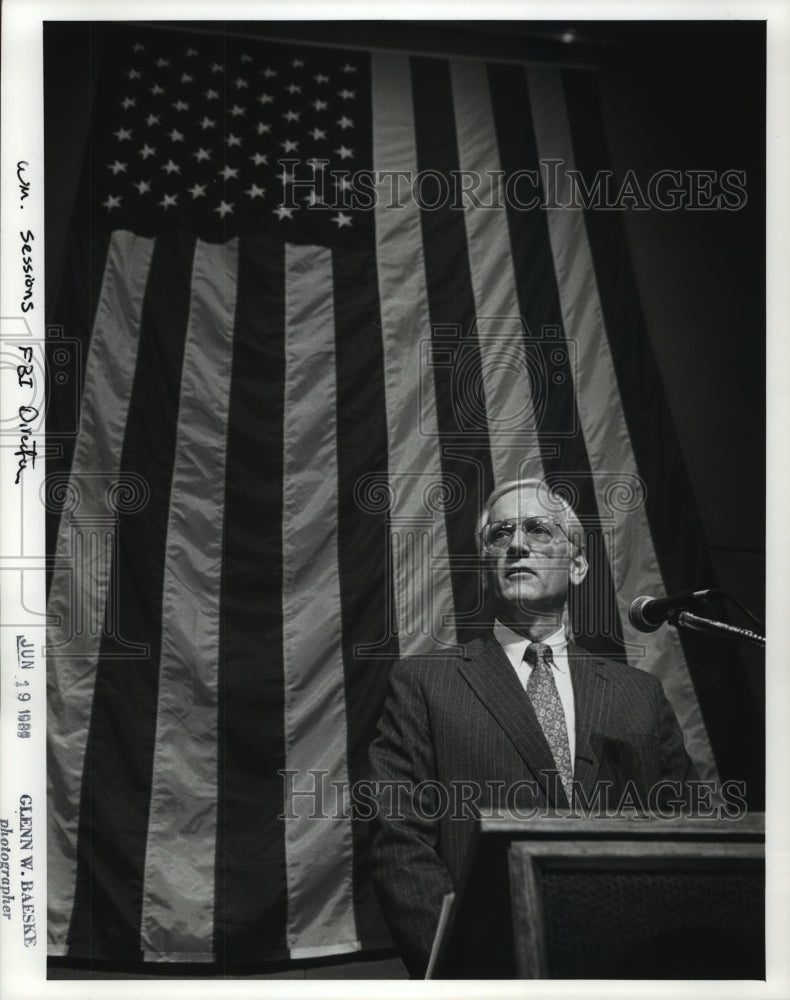 1989 Press Photo Judge William Sessions, FBI Director Under Ronald Reagan- Historic Images