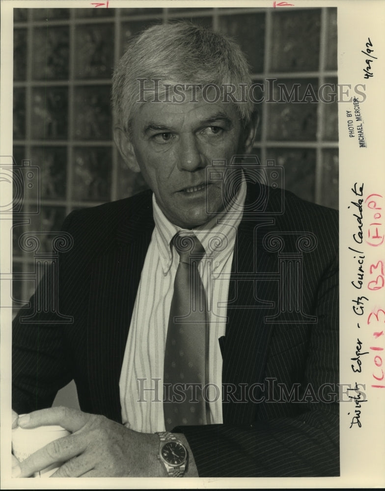 1992 Press Photo Dwight Edger, City Council Candidate, Huntsville, Alabama- Historic Images