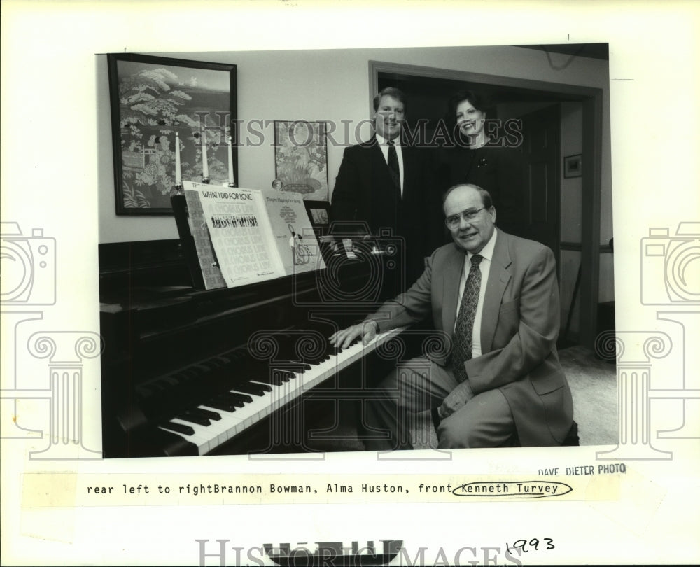 1993 Press Photo Kenneth Turvey, Musician, with Brannon Bowman, Alma Huston- Historic Images