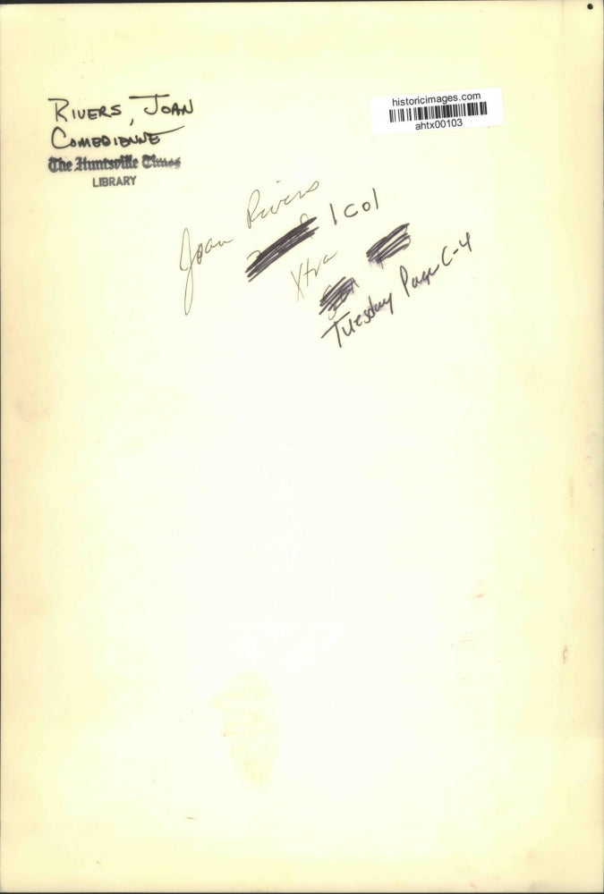 Press Photo Comedienne Joan Rivers - ahtx00103