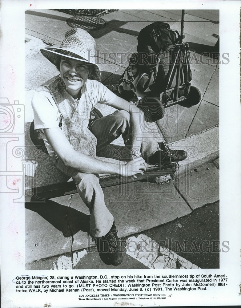 1981 Press Photo George Meegan, Hiking from South America to Alaska - ahtx00439- Historic Images