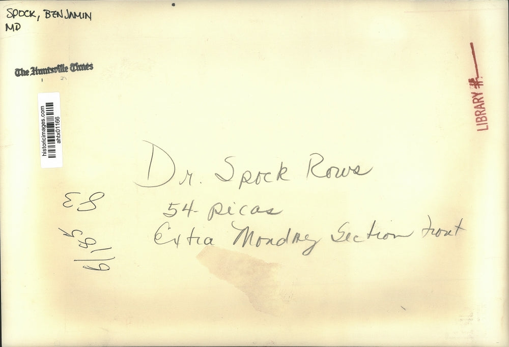 Press Photo Physician Dr. Benjamin Spock, Child Expert - ahtx01166