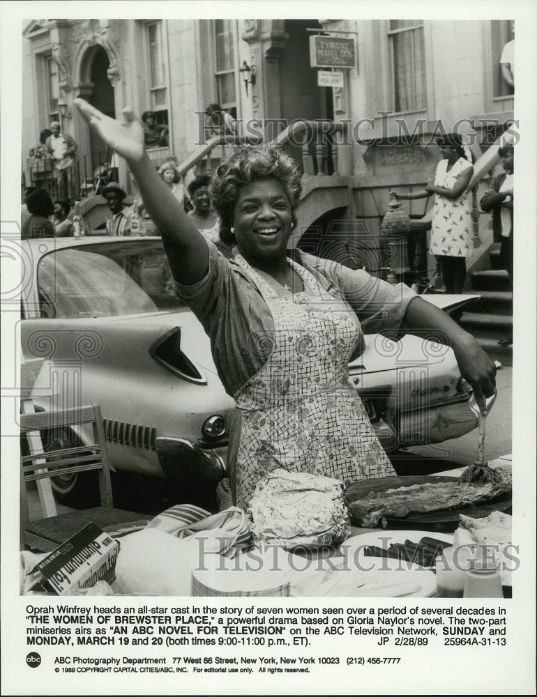 1989 Press Photo Actress Oprah Winfrey Stars in &quot;The Women of Brewster Place&quot;- Historic Images