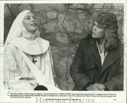 1985 Press Photo Meg Tilly and Jane Fonda, Actresses in 