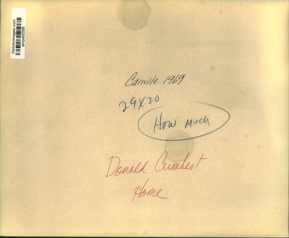 1969 Press Photo Damaged Donald Cumbest home after Hurricane Camille - ampa00286