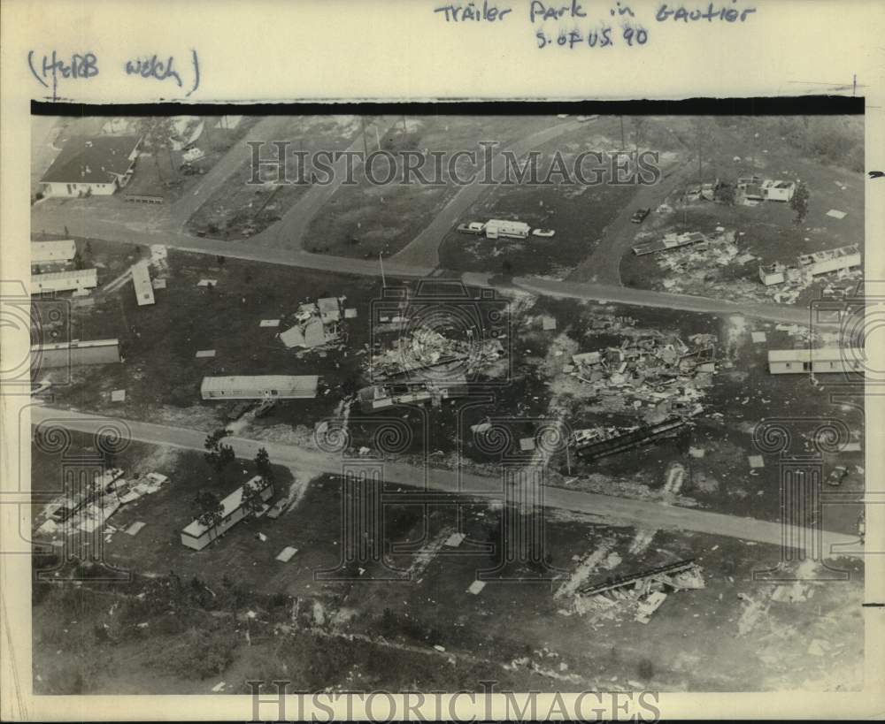 1979 Press Photo Hurricane Frederic demolished the Trailer Park in Gautier, MS- Historic Images