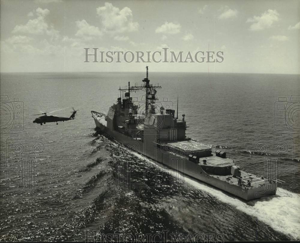 Press Photo Aegis Cruiser built for U.S. Navy by Ingalls Shipbuilding Division- Historic Images