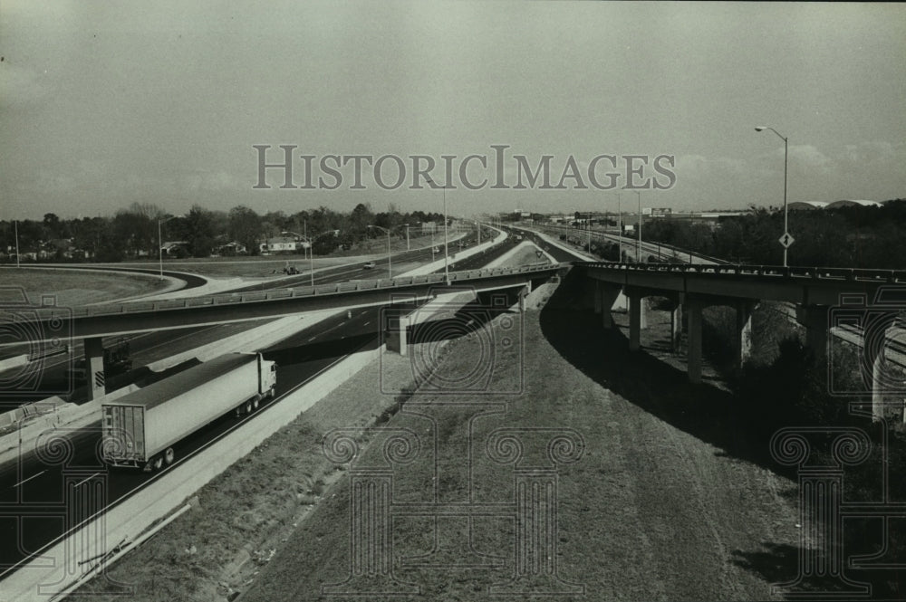 1989 Press Photo Aerial view of Highway I-10- Historic Images