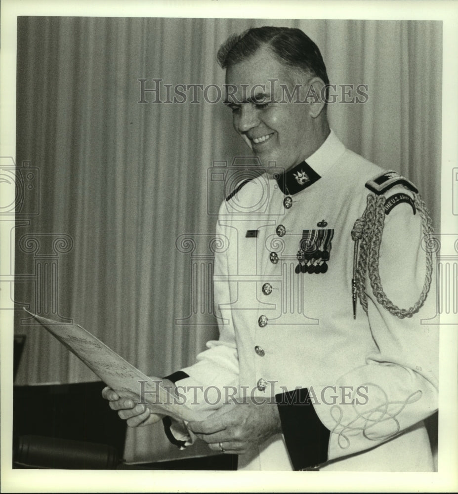 1985 Press Photo Music Director of Armed Forces Col. Eugene Allen in Alabama- Historic Images