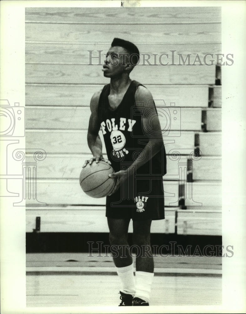 1991 Press Photo Ed Anglin, Basketball Player with Foley High School Lions- Historic Images