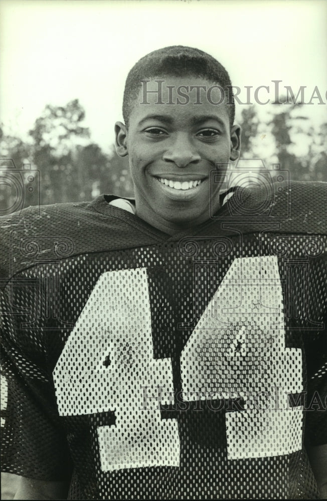 1989 Press Photo Willie Autry, Football Player at Daphne High School, Alabama- Historic Images