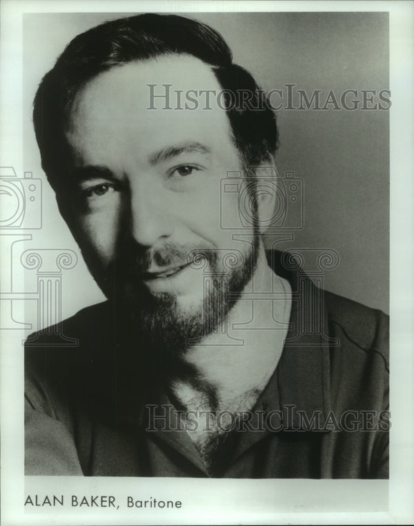 1990 Press Photo Baritone Alan Baker - amra01381 - Historic Images