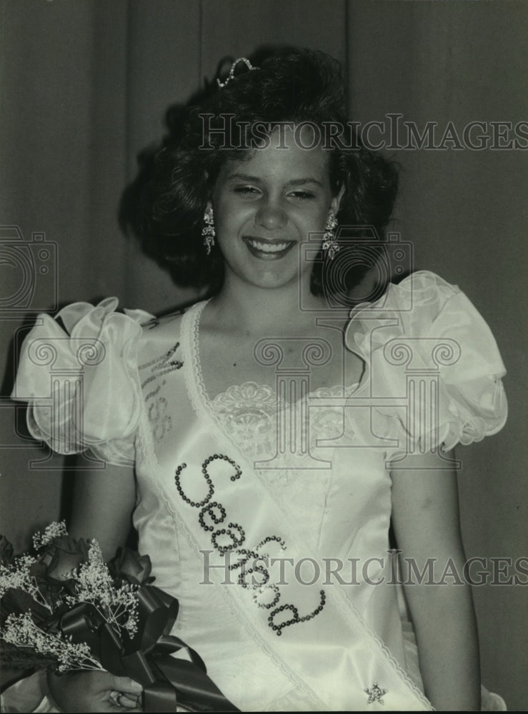 1989 Press Photo Junior Miss Seafood Wendy La Forre crowned in Alabama - Historic Images