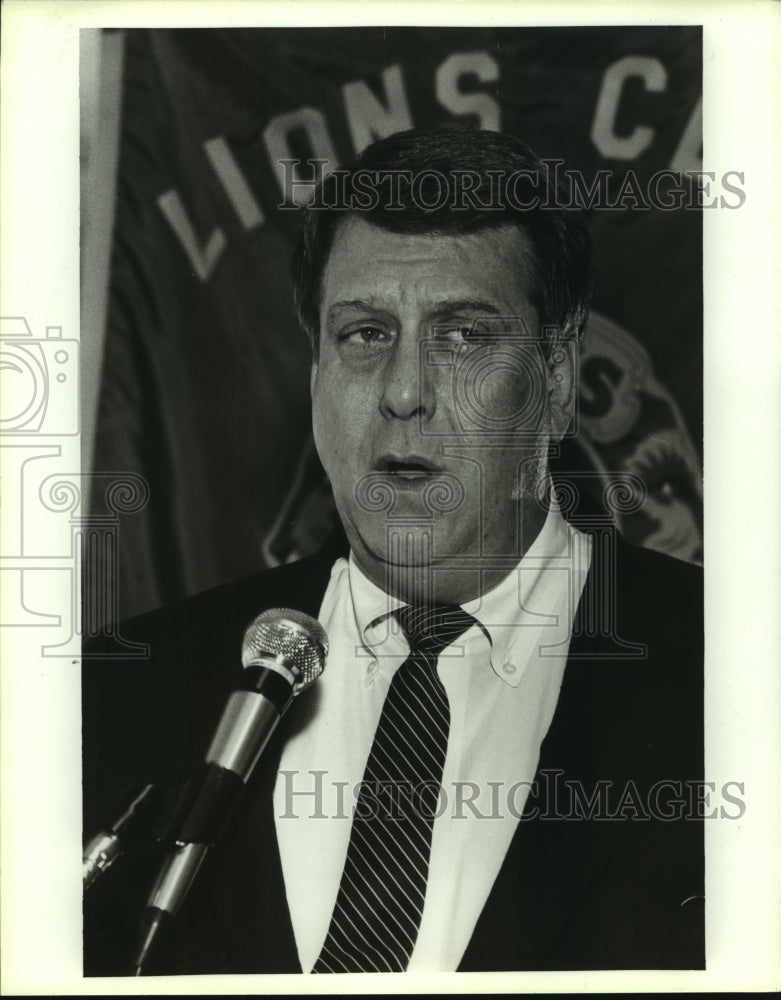 1991 Press Photo Alabama Attorney General Jimmy Evans speaks at Lions Club event- Historic Images