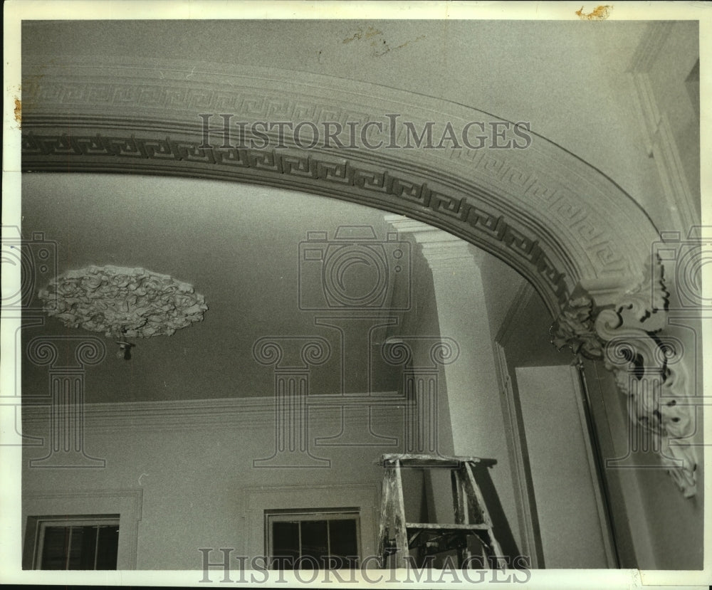 1968 Press Photo Intricate plastering inside the Nichol Tuthill home, Alabama- Historic Images