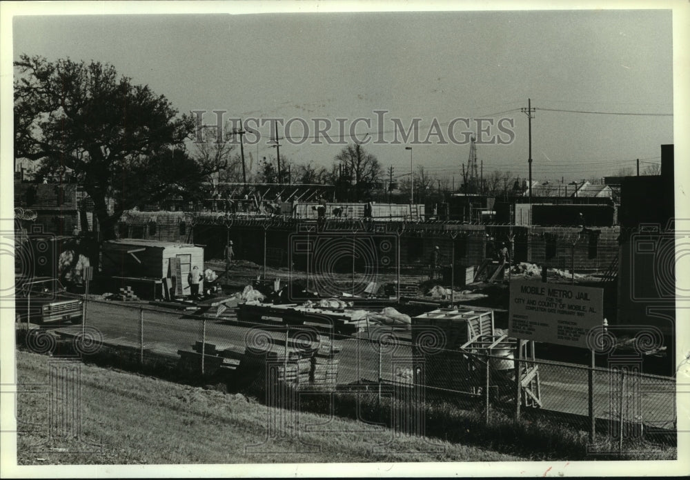 1990 Press Photo Construction of Mobile, Alabama Metro Jail- Historic Images