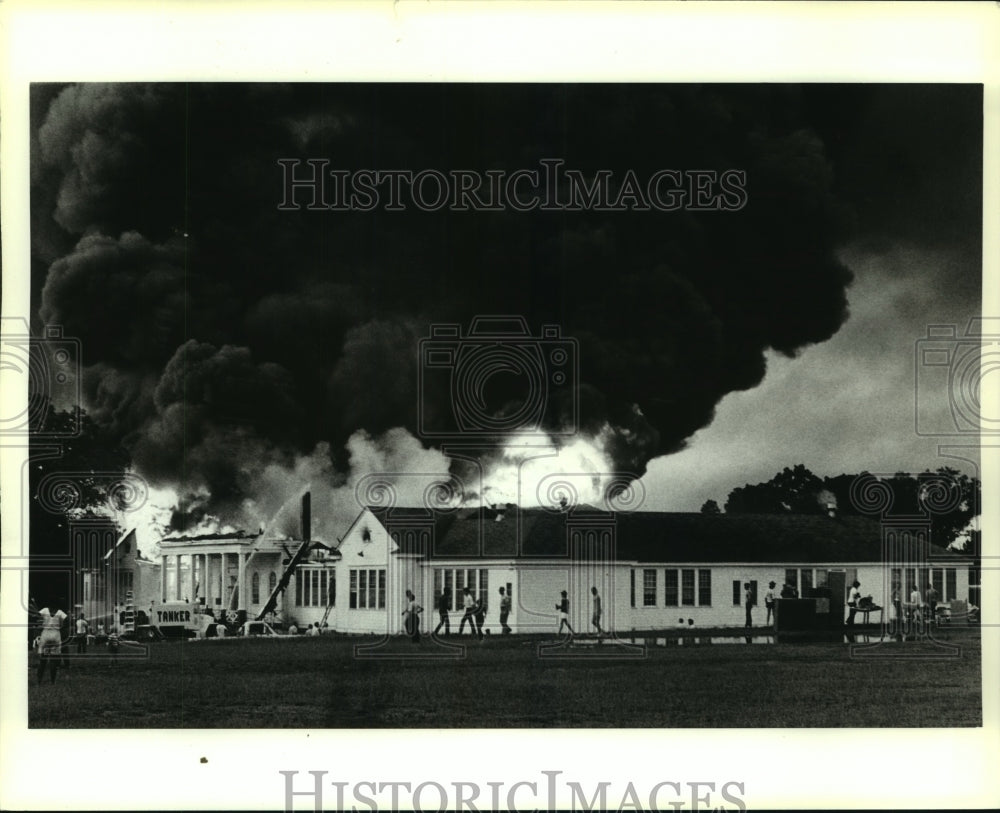 1985 Press Photo Fire at Perdido School in Alabama - Historic Images