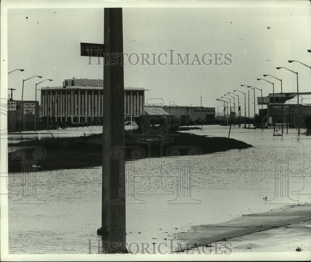 1979 Press Photo Flooded Streets Caused by Hurricane Frederic, Alabama- Historic Images