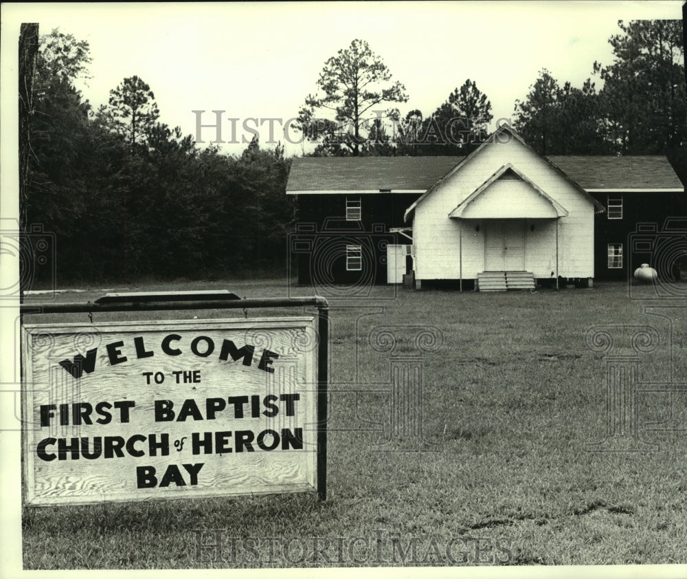 1977 Press Photo Exterior of Fist Baptist Church of Heron Bay, Alabama- Historic Images