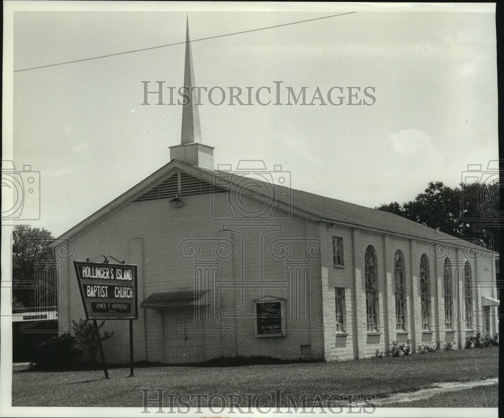 1978 Press Photo Exterior of Hollanders Island Baptist Church, Alabama- Historic Images