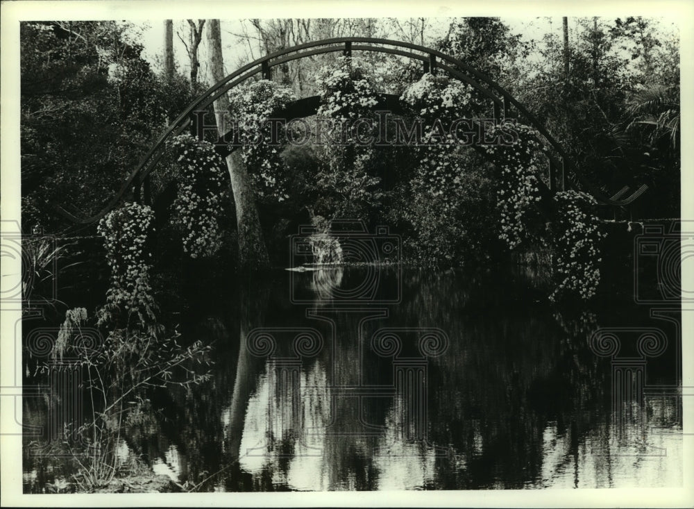 1983 Press Photo Archway over water in Bellingrath Gardens, Alabama- Historic Images