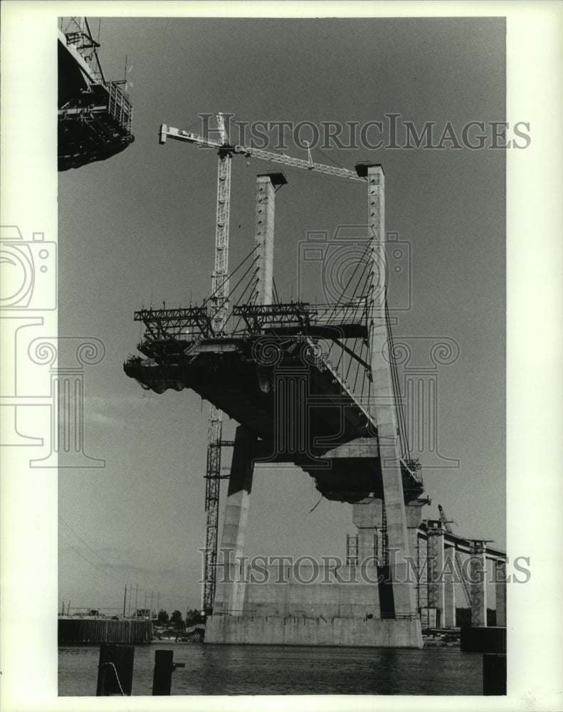 1990 Press Photo Demolition of Cochrane bridge in Alabama - Historic Images