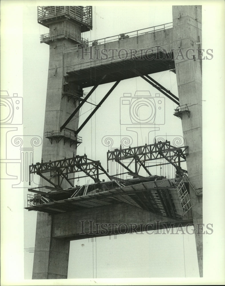 1990 Press Photo Demolition of Cochrane bridge in Alabama - Historic Images