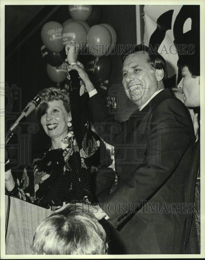 1984 Press Photo H. L. Callahan smiles at campaign event in Alabama - Historic Images