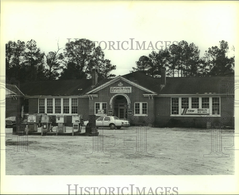 1985 Press Photo Exterior of Brooklyn Farm Gas Station in Brooklyn, Alabama- Historic Images