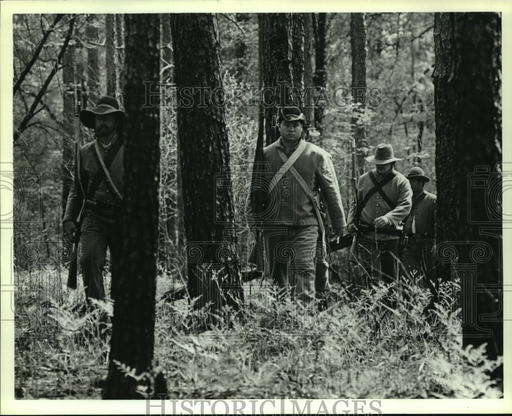 1989 Press Photo Civil War Blakeley Battle re-enactment scene, Alabama- Historic Images