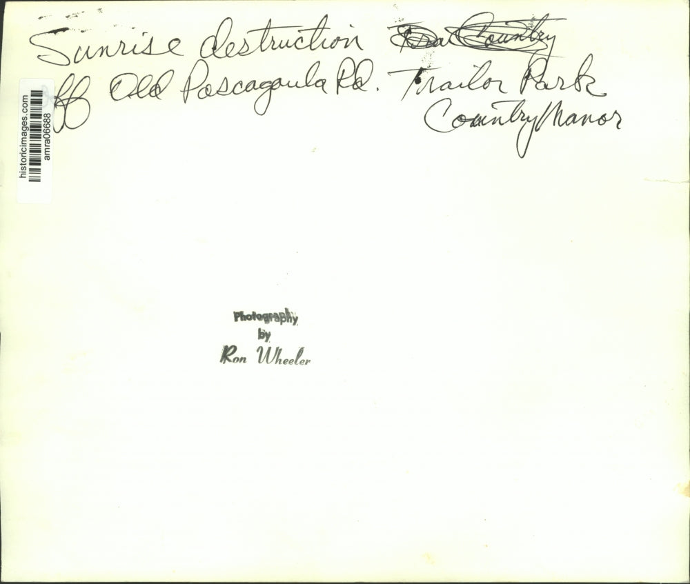 Press Photo Storm destruction at Old Pascagoula Road trailer park in Alabama