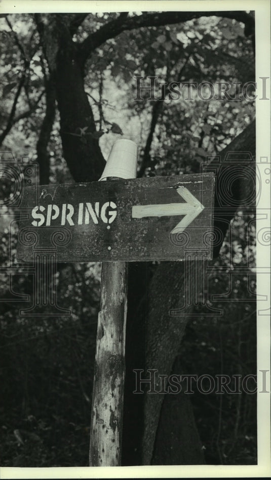 1986 Press Photo Street Sign at Stanley's Crossroads, Alabama - amra07180- Historic Images
