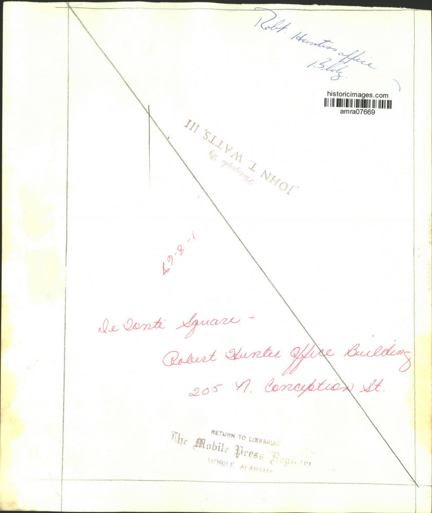 1967 Press Photo Robert Hunter Office Building in DeTonti Square, Mobile