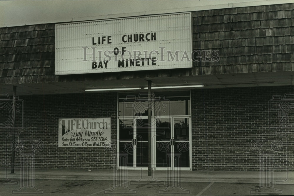 1988 Press Photo Exterior of Life Church of Bay Minette, Alabama- Historic Images