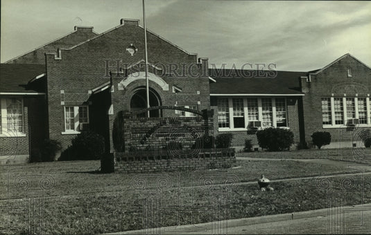 1987 Press Photo Exterior view of Evergreen, Alabama High School building- Historic Images